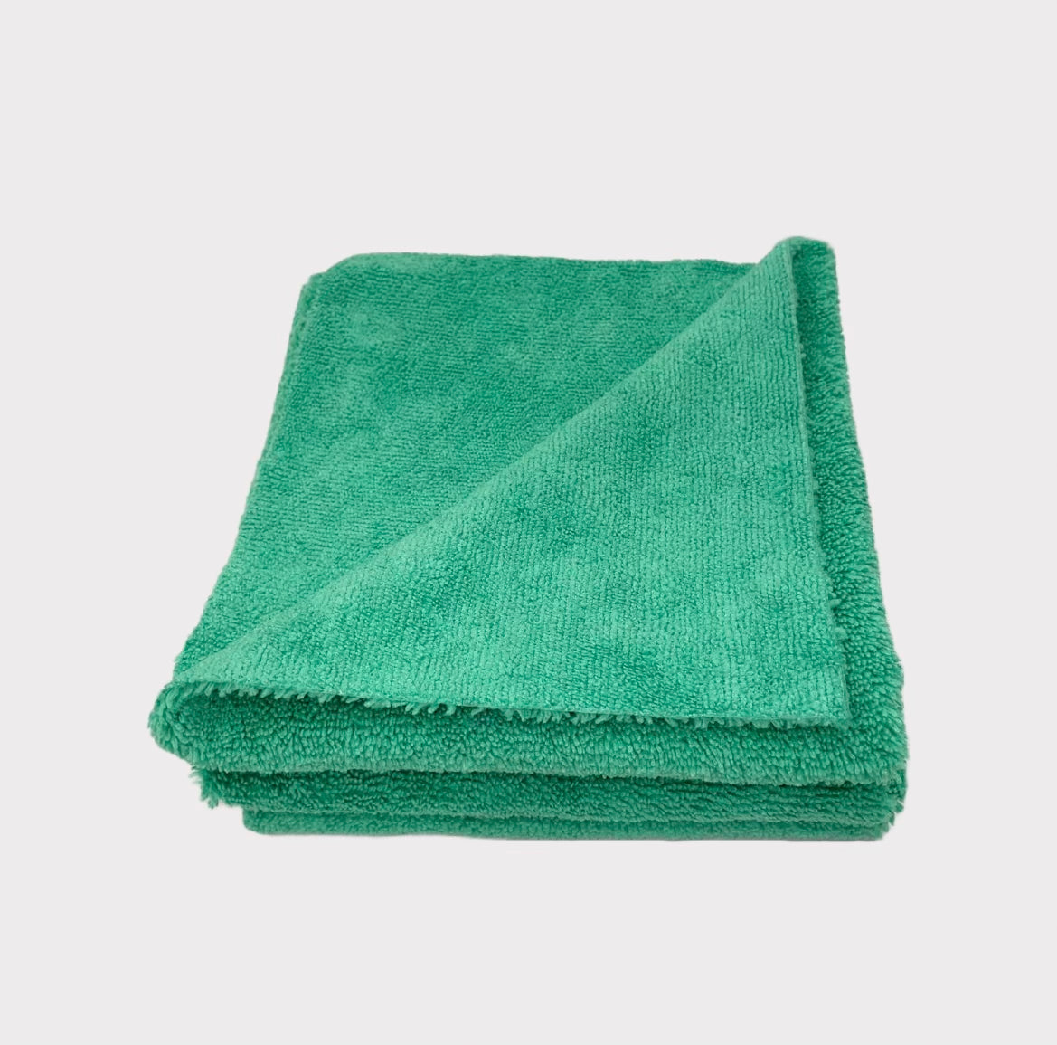 Paquete de toallas de microfibra sin bordes verdes